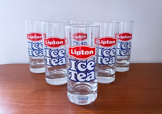 1980's Lipton Ice Tea Glasses Set of Six 