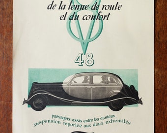 1930's Original Art Deco "Ford" double sided French Print - A3 size