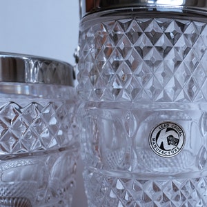 1950's Val Saint Lambert Crystal Glass Cocktail Shaker and Matching Ice Bucket image 4