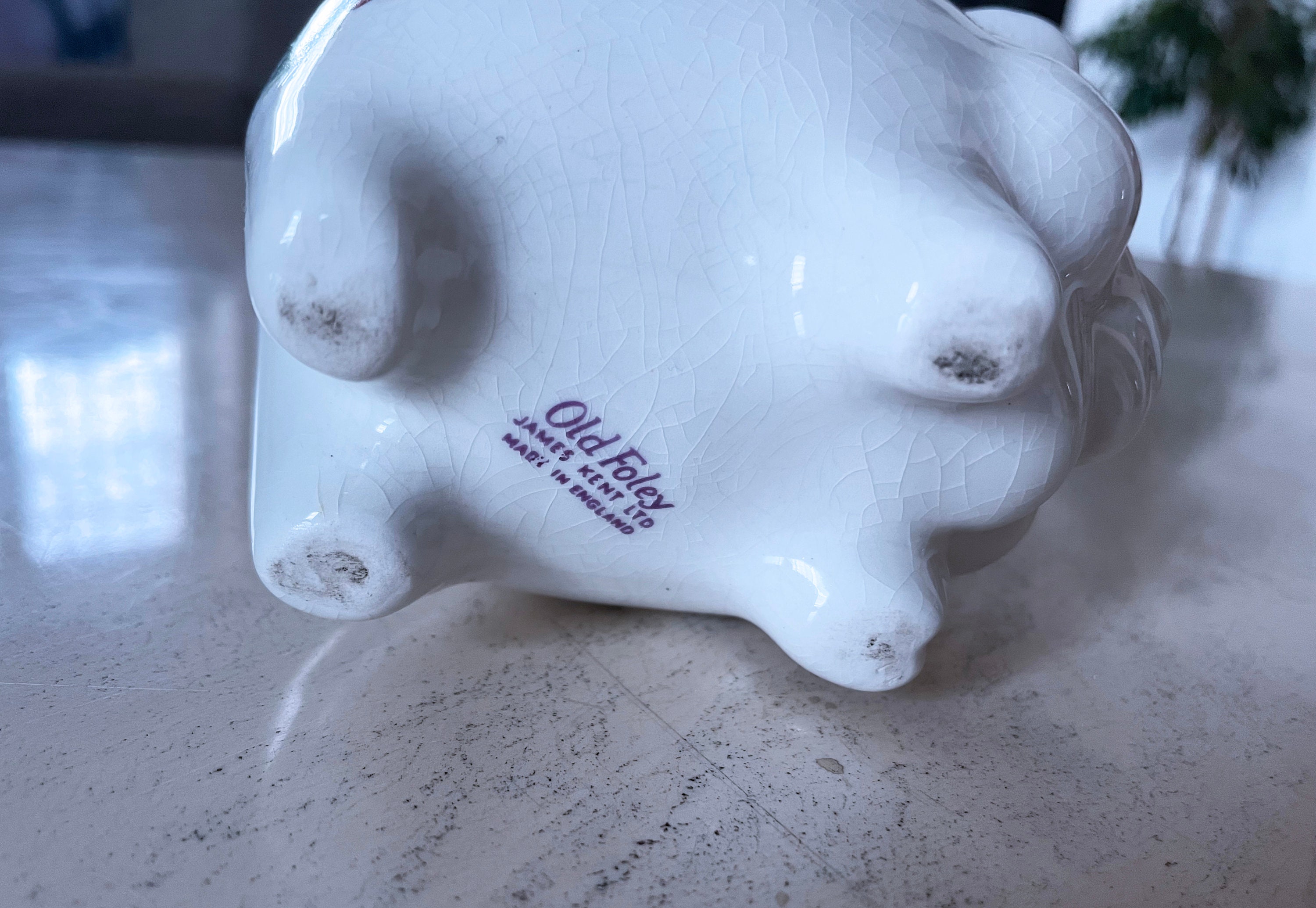 Old Foley Ceramic Piggy Bank by James Kent - Little Miss Muffet