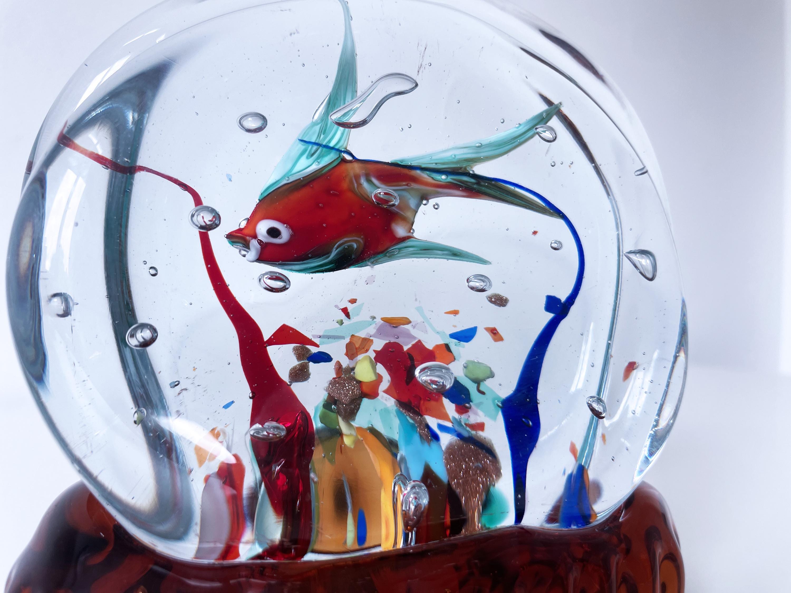 1960年代の本物のムラーノガラス製両面魚水槽彫刻 - イタリア - Etsy 日本