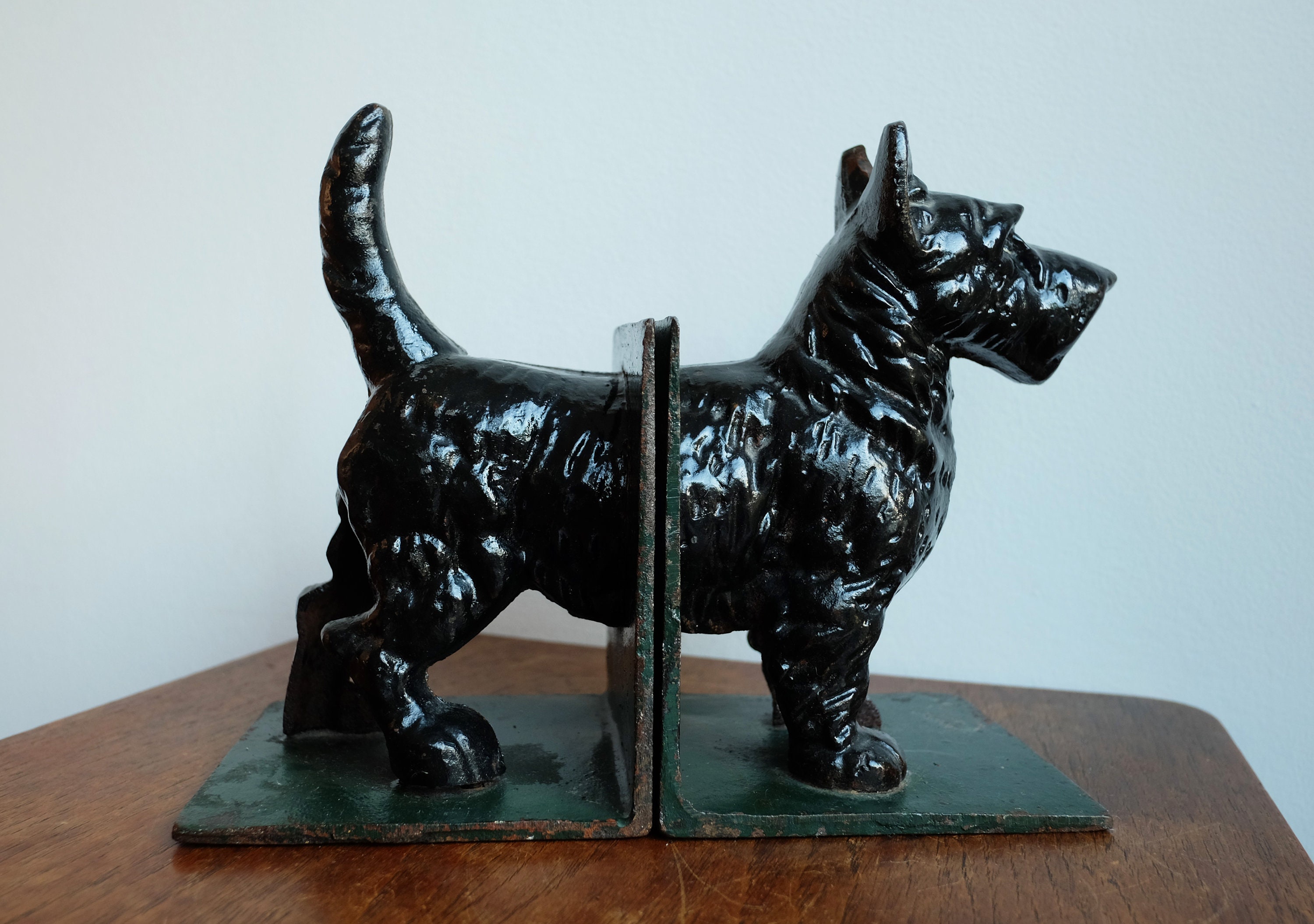 1930's Cast Iron Scottie Dog Bookends Probably Made by Etsy