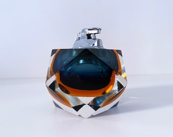 1960's Italian Murano Sommerso glass table lighter by Flavio Poli for Seguso