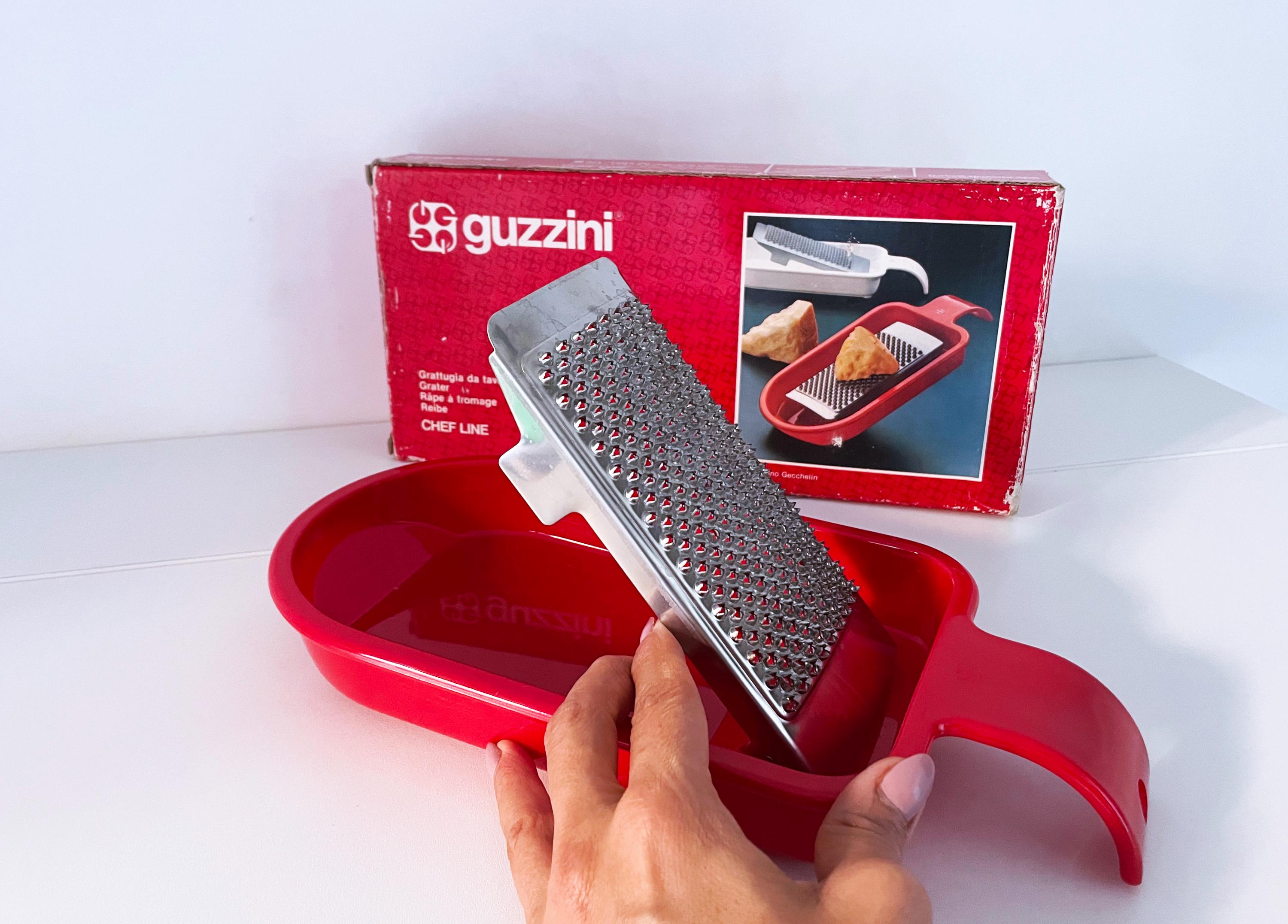 1980's Guzzini 'chef Line' Red Plastic and Stainless Steel Grater