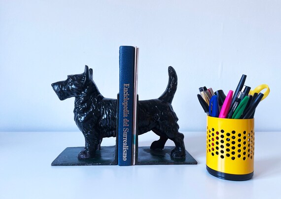 1930's Cast Iron Scottie Dog Bookends Probably Made by Hubley