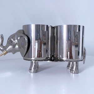 1970&#39;s Italian Hollywood Regency Elephant Double Bottle Cooler - Holder