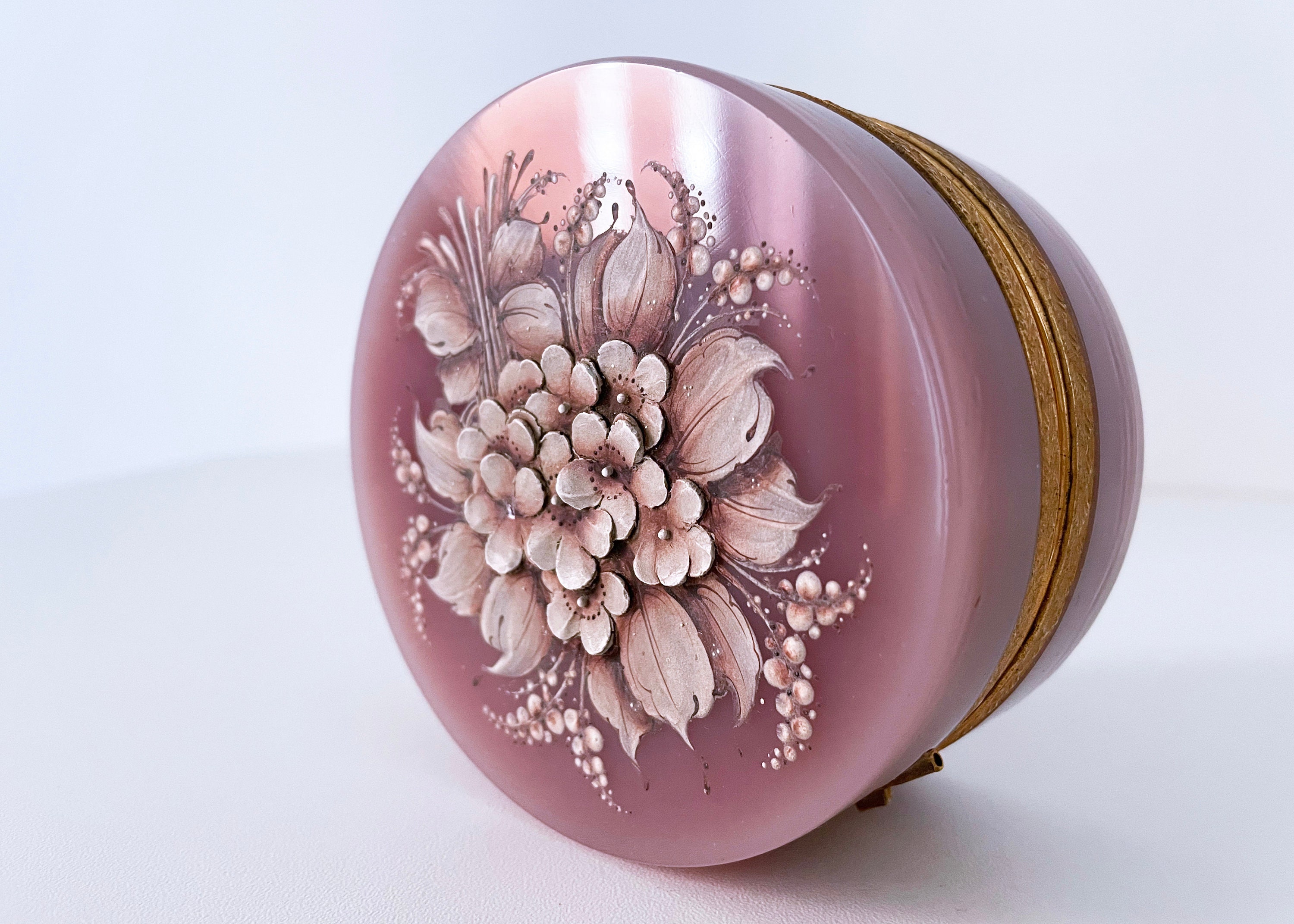 MURANO OPALINE FERRO ハイエナメル ハンドペイント 宝石箱