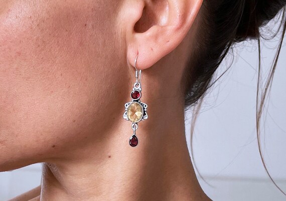 Art Nouveau Sterling Silver Crystal Stones and Ru… - image 7