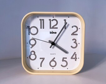 Vintage BINO beige plastic Wall Clock - Italy 1980's