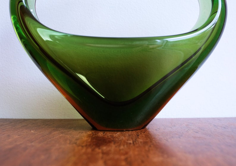 1950's Mid Century Murano Sommerso Dish Flavio Poli for Seguso Vetri D'Arte image 4