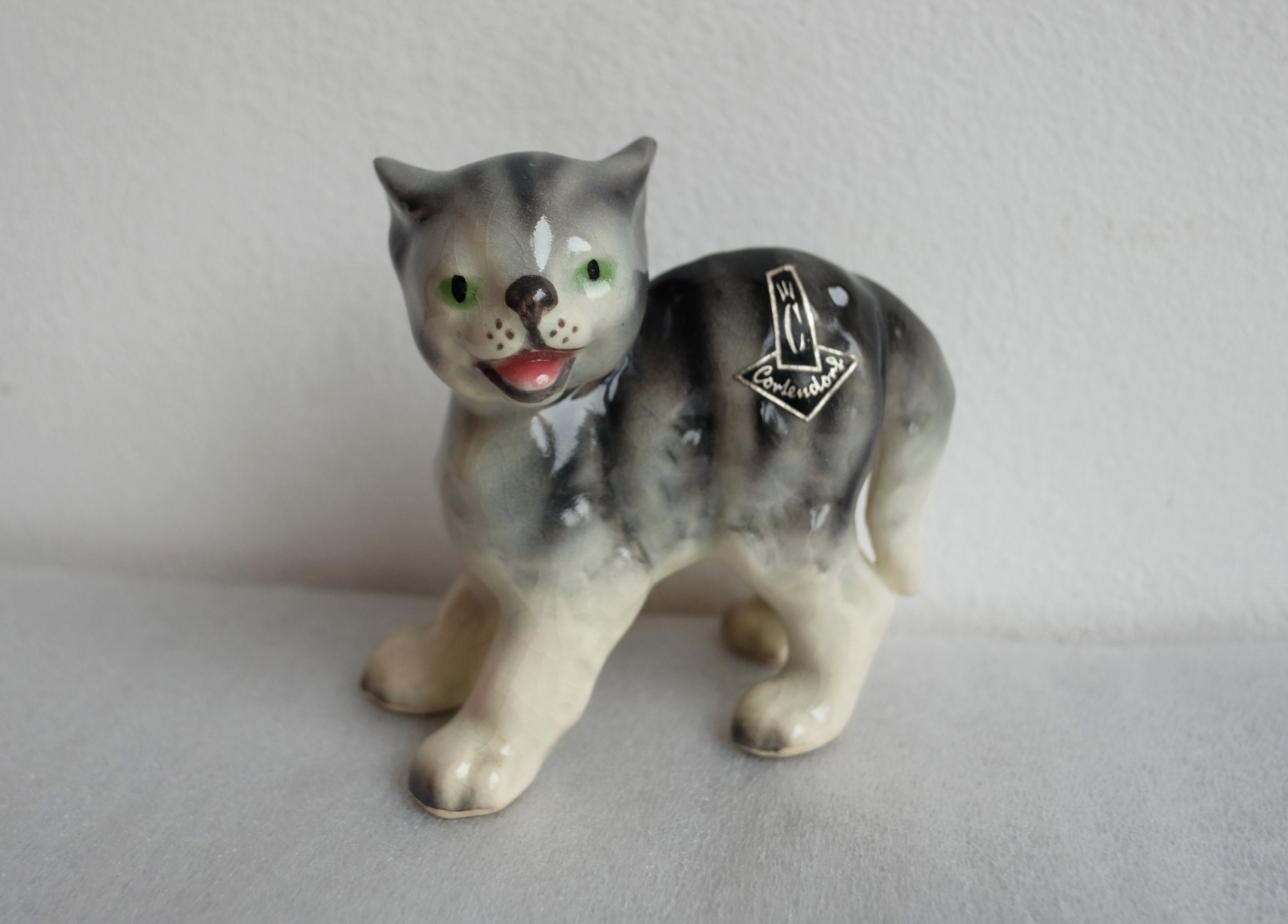1950 年代中期の「コルテンドルフ」陶器の猫の置物 - Etsy 日本
