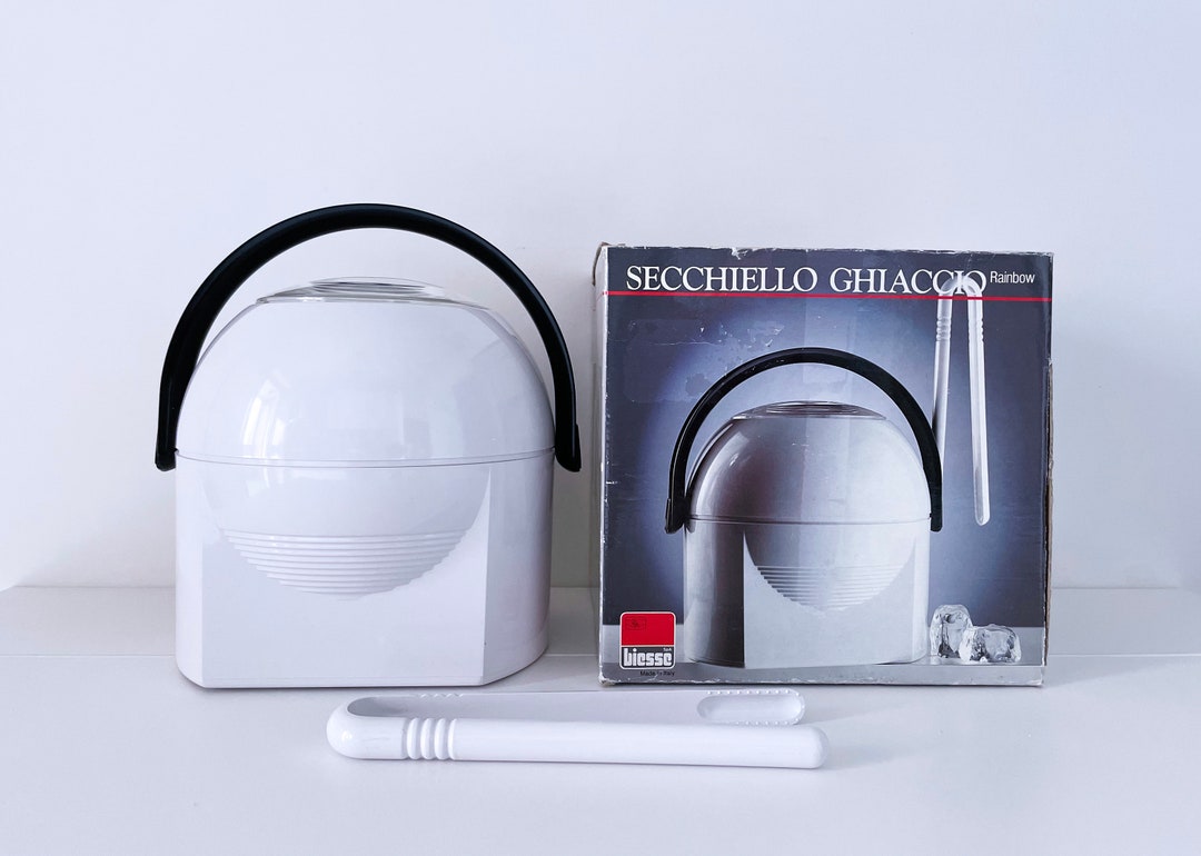 1970's Italian rainbow Ice Bucket and Tongs Etsy