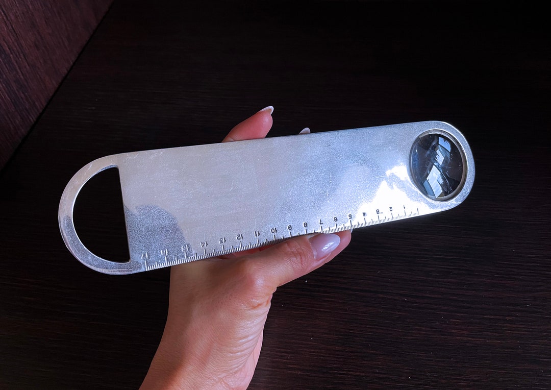 Mid Century Chrome Ruler With Incorporated Magnifying Glass - Etsy