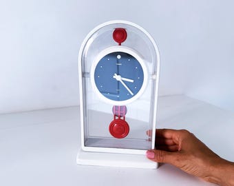 1980's Japanese 'twinbird' Memphis-inspired Quartz Pendulum Desk
