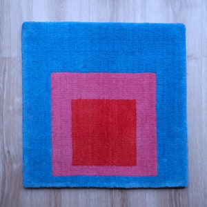 Josef Albers &quot;Homage to the Square: Less and More&quot; hand woven tapestry sample by Christopher Farr
