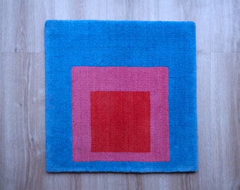 Josef Albers &quot;Homage to the Square: Less and More&quot; hand woven tapestry sample by Christopher Farr