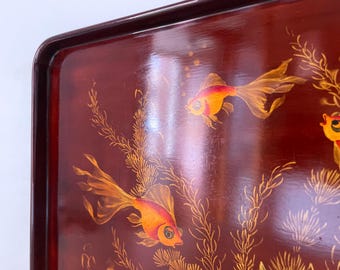 1950's Vietnamese Lacquered Tray Depicting Maison THANH LE