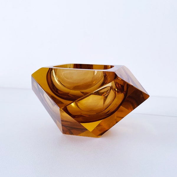 1960's Murano Faceted Ashtray by Flavio Poli for Seguso