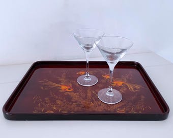 1950's Vietnamese Lacquered Tray Depicting Maison THANH LE