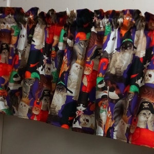 Window Curtain and Valance Halloween Costume Cat