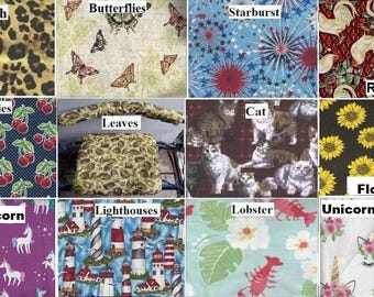 Cover Seat & Backrest Bar Standard Rollator Walker, Cotton Fabric Flower Dog Cat Lighthouse Cherries Cheetah