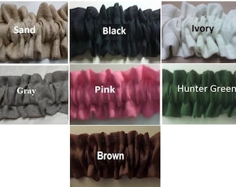 Burlap Top and Bottom Ruffle Sleeve Topper Valance CHOOSE Black Gray Sage Ivory Green Pink Sand