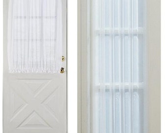 Voile/Batiste Sheer WHITE Curtain Drape for Sidelight Window Entry Door French Door