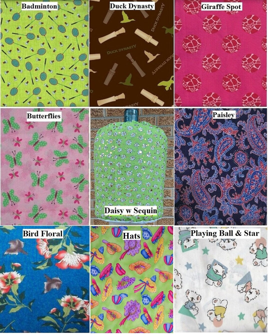 3 or 5 Gallon Cotton Fabric Water Bottle Dust Cover Etsy