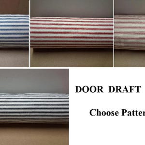Black, Blue, Red, Pink -Stripe Door draft stopper, draft snake, draft dodger UNFILLED/CEDAR FILLED