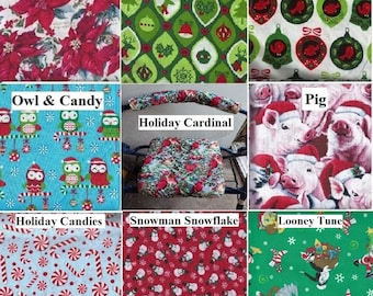 Cover Seat & Backrest Bar STANDARD Rollator Walker, Holiday Owl Pig Candies Snowman Penguin