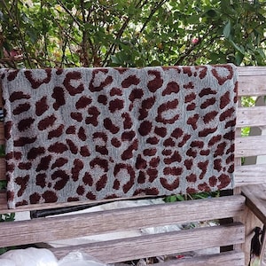 Chenille Cheetah Leopard Chair Recliner Sofa Furniture Headrest Head Rest Cover Protector
