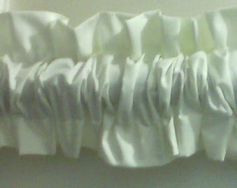 White/Off White Top and Bottom Ruffle Sleeve Topper Valance