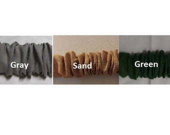 Burlap Sleeve Topper Window Valance, With The Chosen Color Green Gray Sand