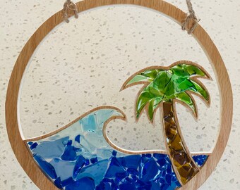 Island swell - ocean, glass, beach, beach shack, gift, ocean, coastal, present, recycled art