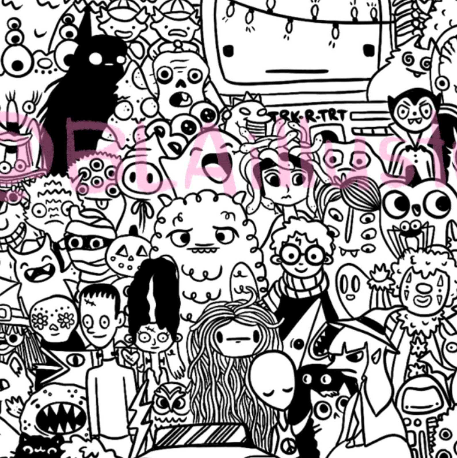 DIGITAL DOWNLOAD MONSTERMASH Coloring Page Diy Coloring Kid Etsy