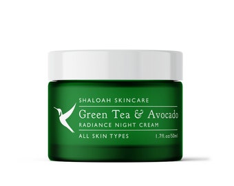 Radiance Night Cream with Green Tea & Avocado, Face Cream, Natural Moisturiser, Natural Skin Care UK, Avocado Gift, Organic Skincare
