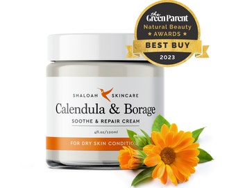 Calendula Cream for Dry and Sensitive Skin, Natural Gentle Moisturiser, Eco-Friendly Skincare, for Babies over 3 Months, Children and Adults