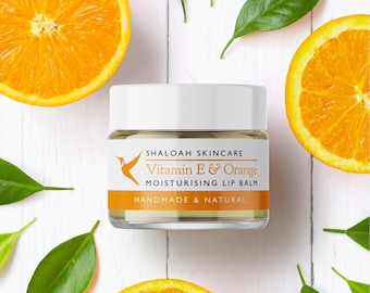 Organic Lip Balm, Orange Lip Salve, Shea Butter Lip Balm, Beeswax Lip Balm, Natural Skin Care, Self Care, Scented Lip Balm, Pamper Gifts