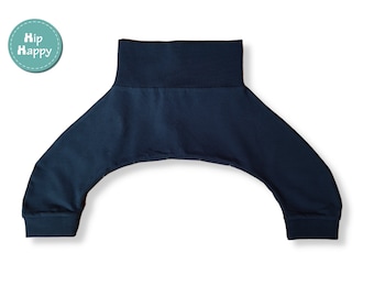 Pavlik Pants for use with Pavlik Brace, hip dysplasia, hips, cotton elastane pants, cotton, snaps.