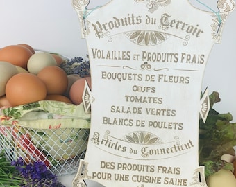French Country Kitchen Sign, Wood Signs for Home, Farmhouse Home Decor, French Country Art, French Country Decor