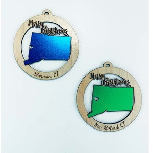 Customizable City and State Handmade Ornament