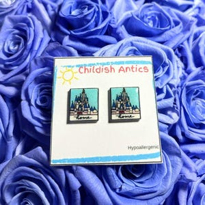 Magic Kingdom  Earrings, Disney Parks, Disney Stud Earrings, Disney Jewelry, Disney Necklace, Hypoallergenic