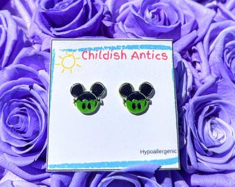 Halloween Mickey Frankenstein Earrings, Pumpkin Mickey and Minnie, Disney Stud Earrings, Disney Jewelry, Disney Party, Hypoallergenic