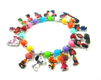 Charlie Brown Charm Bracelet, Peanuts Charm Bracelet, Snoopy Charm Bracelet, Peanuts Birthday, Charlie Brown Birthday, Snoopy Party