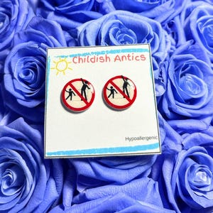 Disney Ride Safety Warning Earrings | Disneyland Disney World Inspired Studs