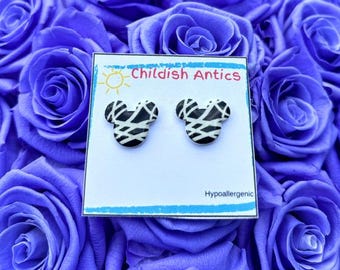 Halloween Mickey Mummy Earrings, Pumpkin Mickey and Minnie, Disney Stud Earrings, Disney Jewelry, Disney Necklace, Hypoallergenic