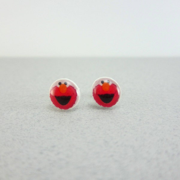 Elmo Earrings, Elmo Jewelry, Elmo Birthday, Sesame Street Jewelry, Sesame Street Earrings, Sesame Street Birthday