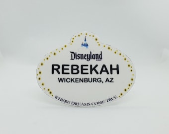 Customized Disneyland Name Tag, Disneyland Lapel Pin, Disneyland Badge, Disneyland Button, Disneyland Cast Member Name Tag