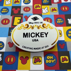 Customized Disney Cruise Name Tag, Disney Cruise Lapel Pin, Disney Cruise Badge, Disney Cruise Button, Disney Cruise Line