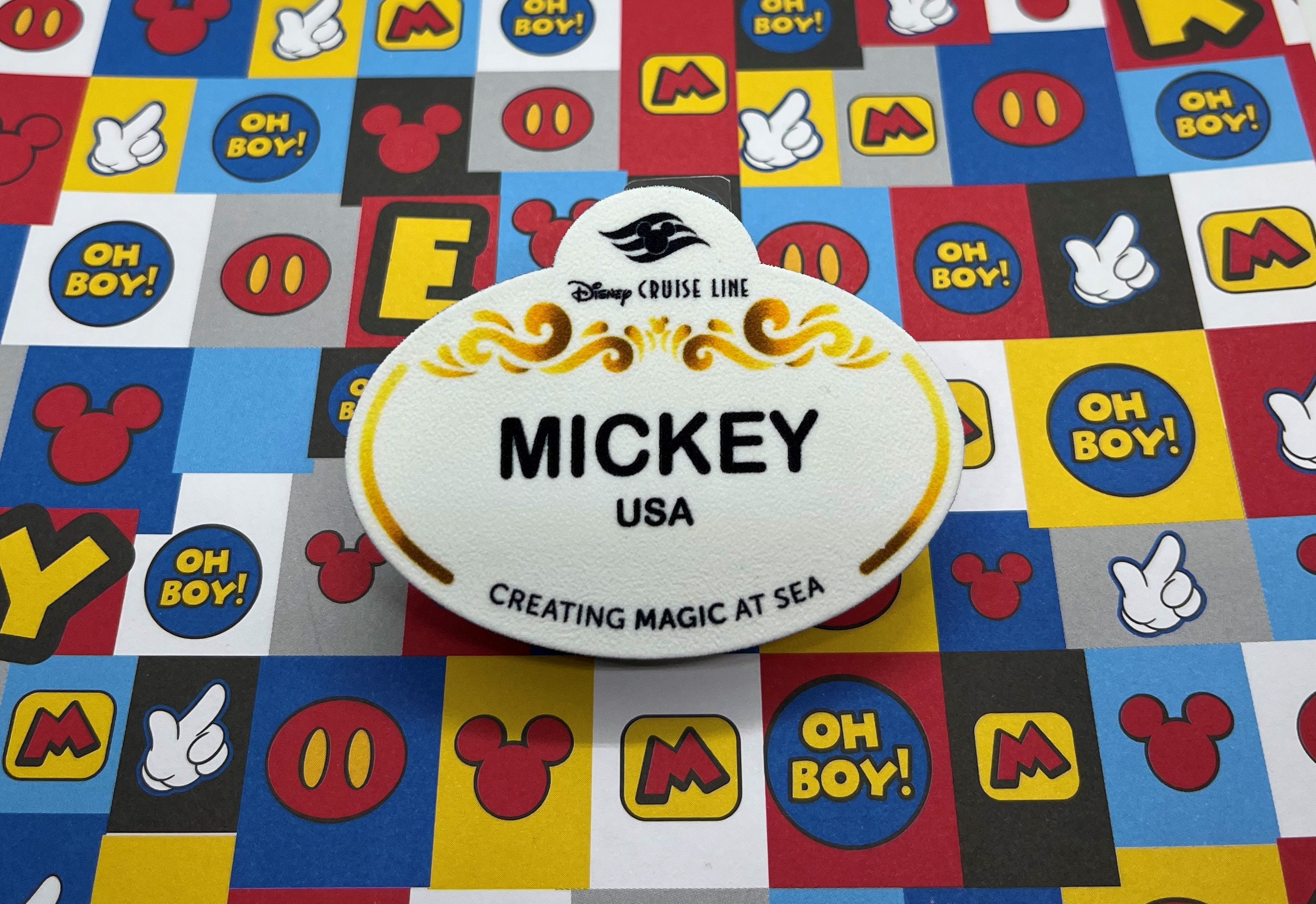 Customized Disney Cruise Name Tag, Disney Cruise Lapel Pin, Disney